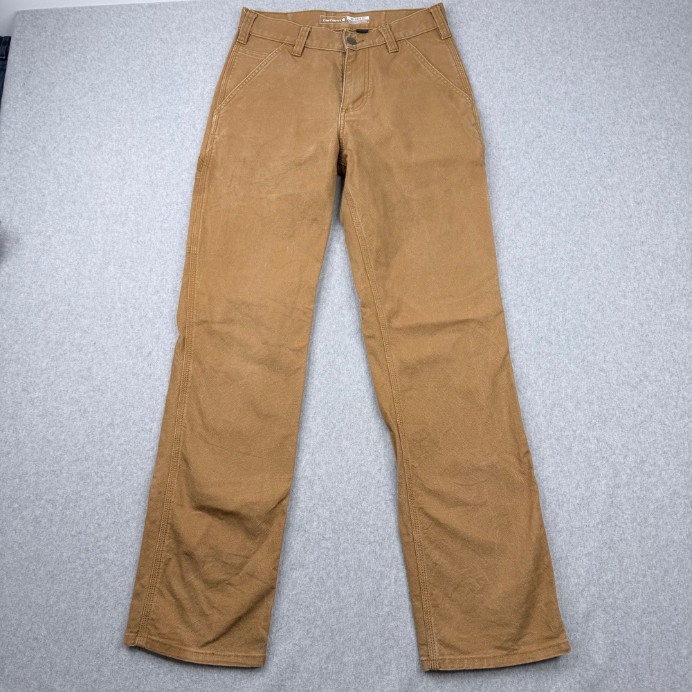 Carhartt Relaxed Fit Carpenter Pants Brown Duck Canvas 28x32 Workwear Mens